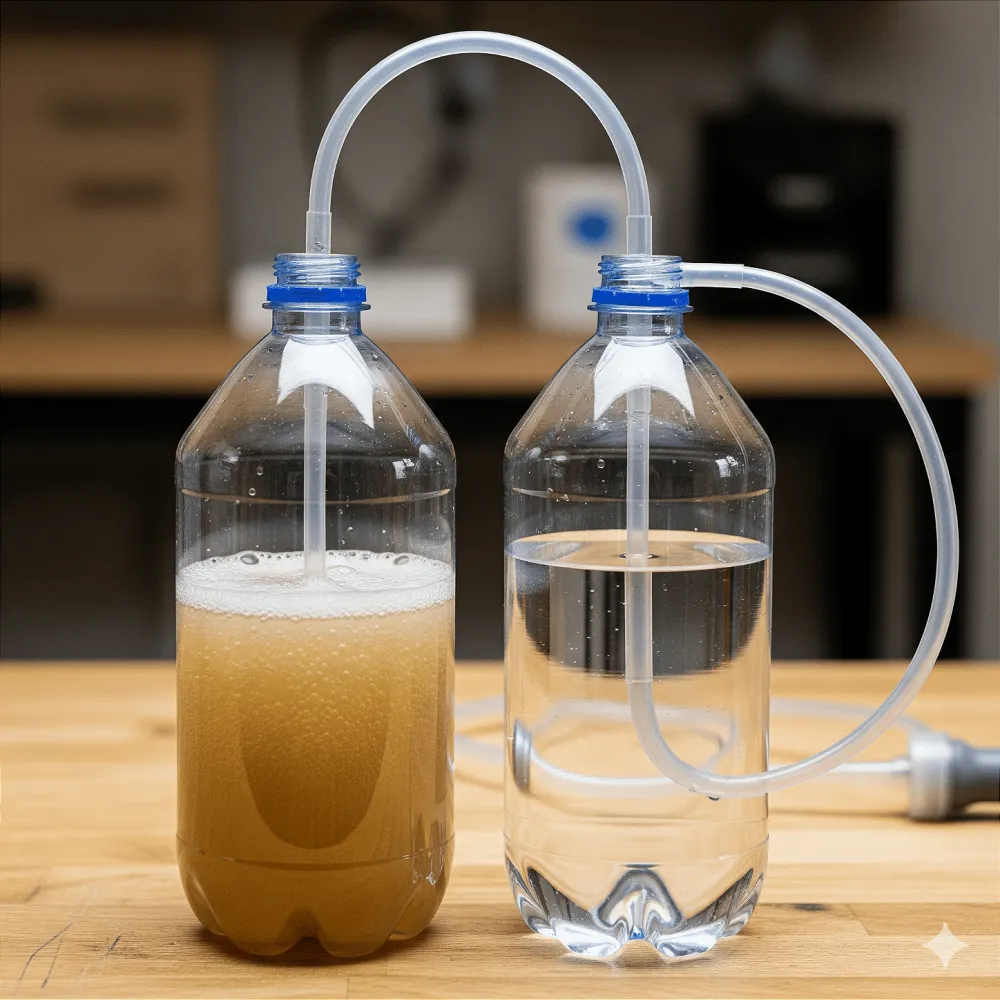 Sistema de CO2 caseiro montado com garrafas PET
