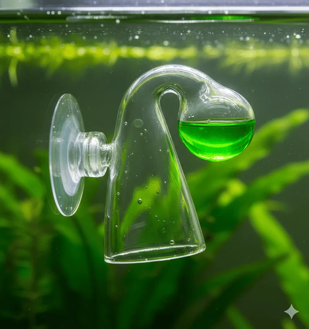 Drop checker de CO2 em um aquário